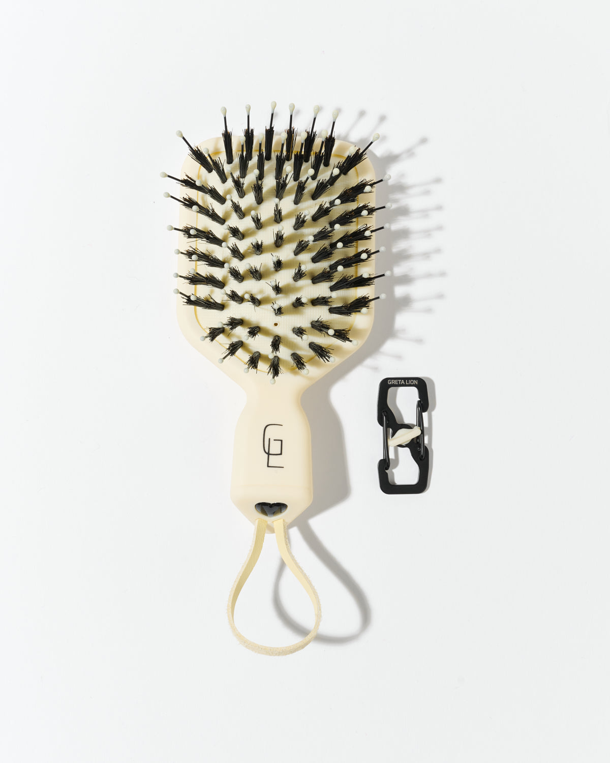 GRETA LION MINI AL LIMONE hair brush with bag clip